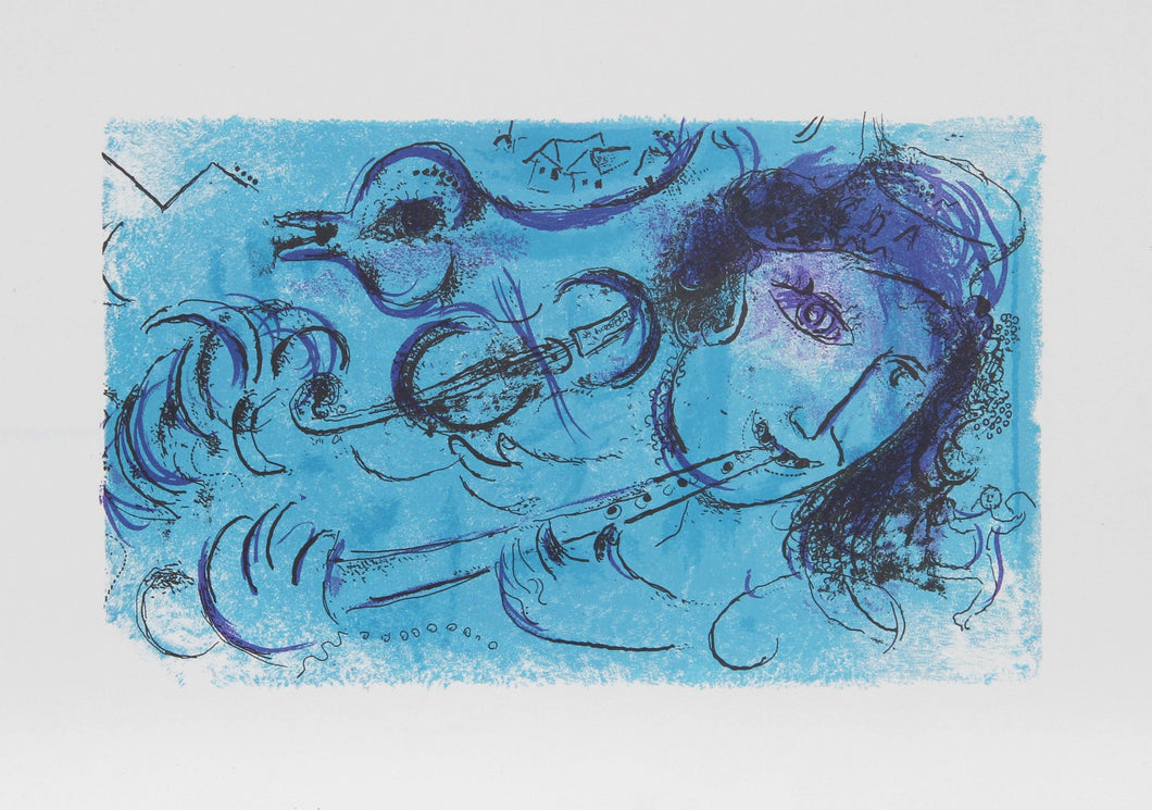 Le Jouer de Flute Lithograph | Marc Chagall,{{product.type}}