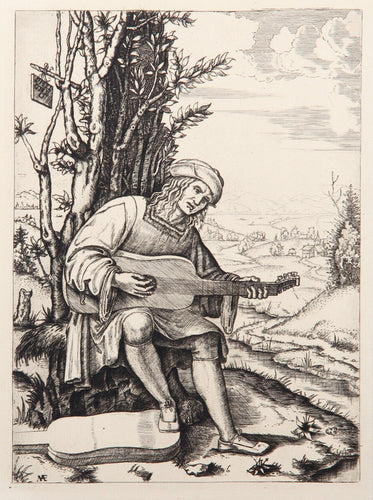 Le joueur de guitare Etching | Marcantonio Raimondi,{{product.type}}