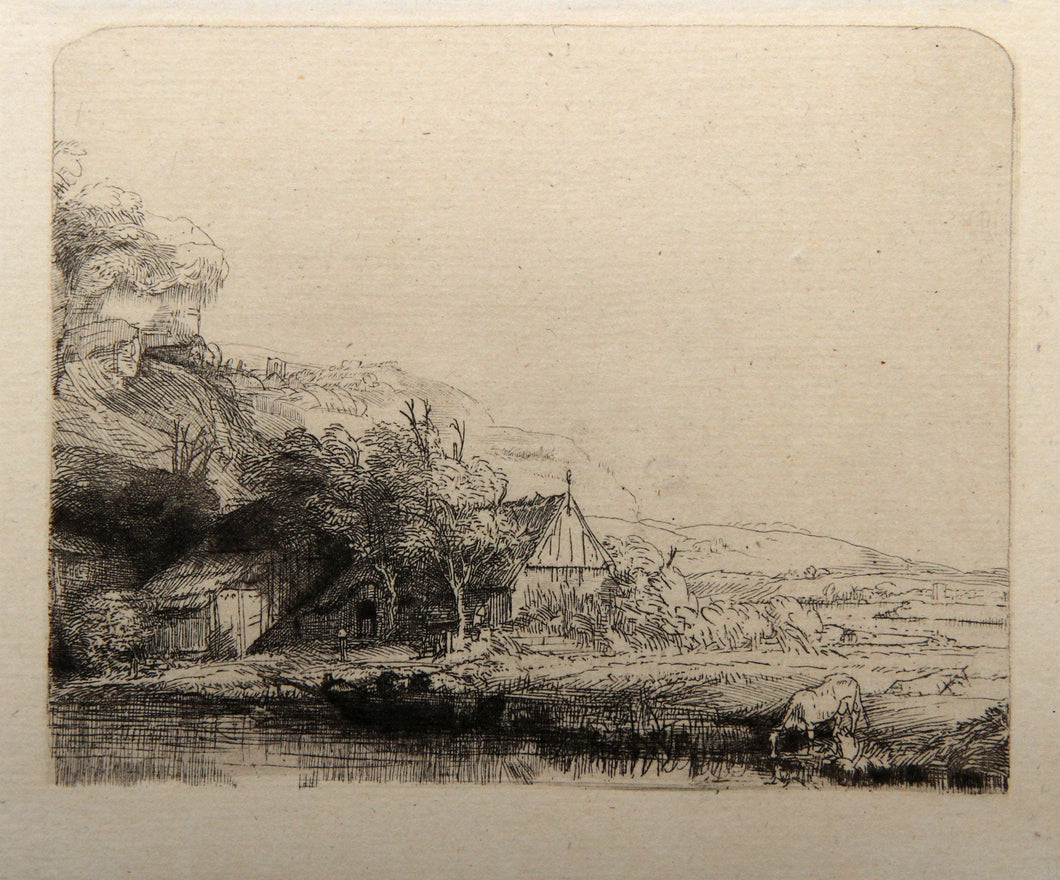 Le Paysage a la Vache qui sa Breuve (B237) Etching | Rembrandt,{{product.type}}