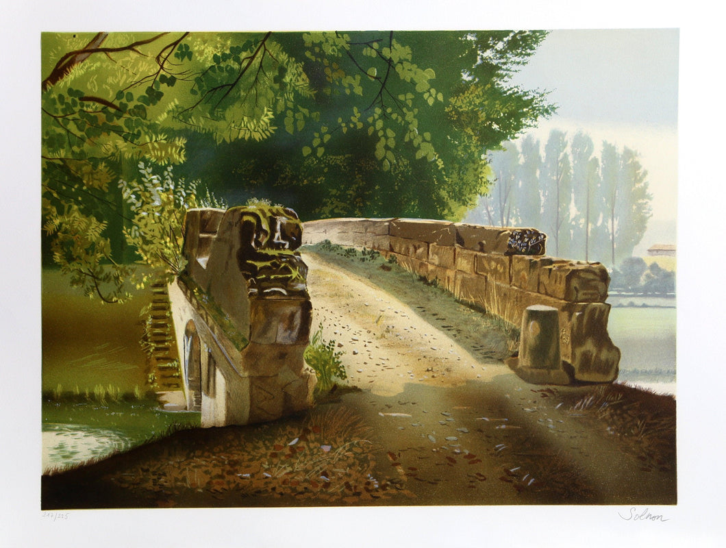 Le Pont sur Le Canal Screenprint | Daniel Solnon,{{product.type}}