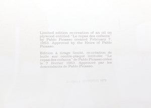 Le Repas des Enfants Lithograph | Pablo Picasso,{{product.type}}