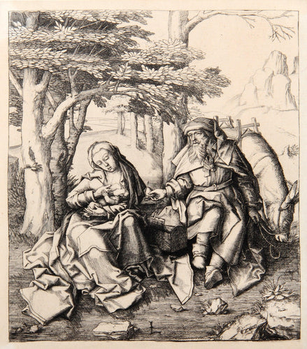 Le repos en Egypte Etching | Lucas van Leyden,{{product.type}}