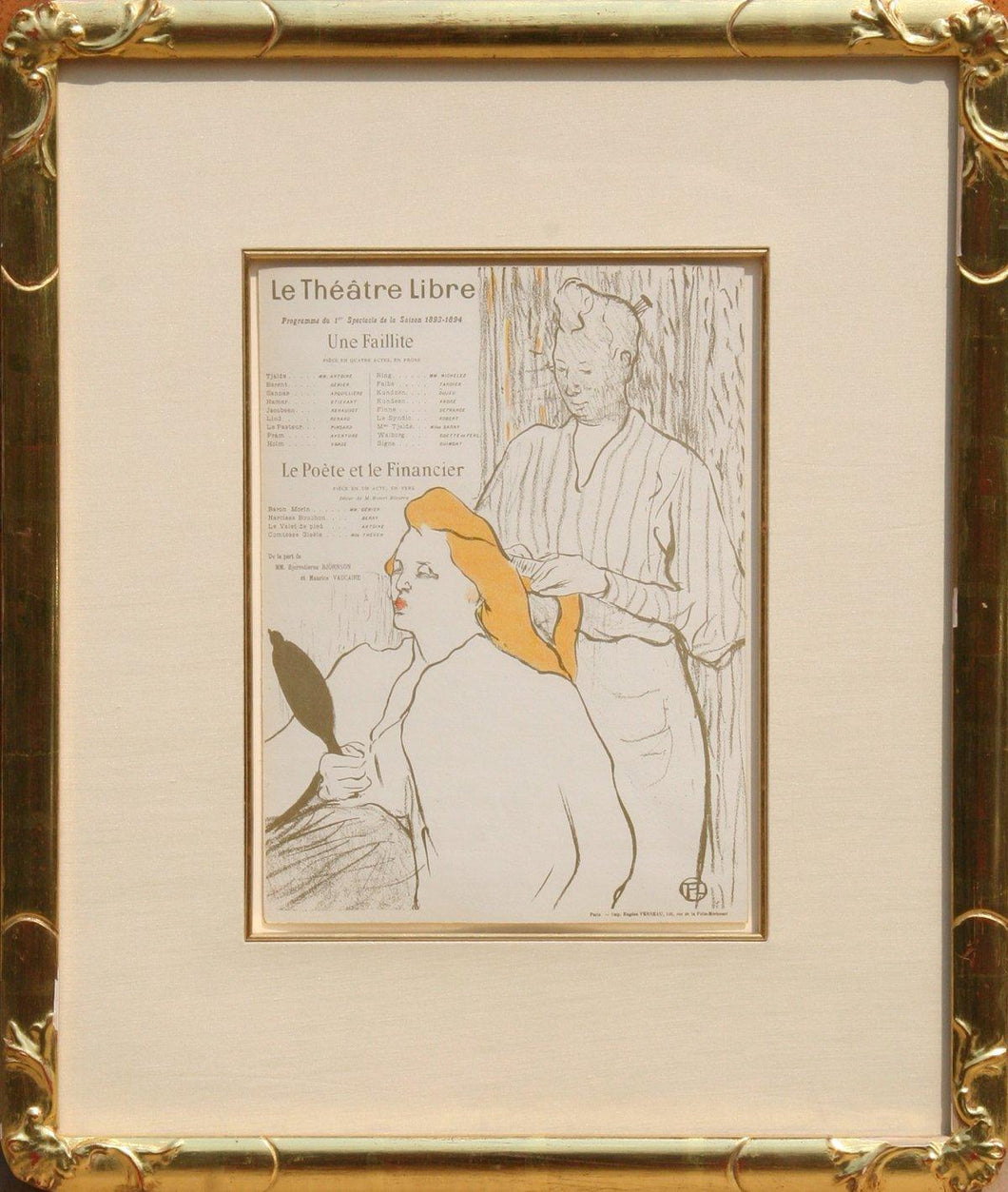 Le Theatre Libre / Le Coiffure Lithograph | Henri de Toulouse-Lautrec,{{product.type}}