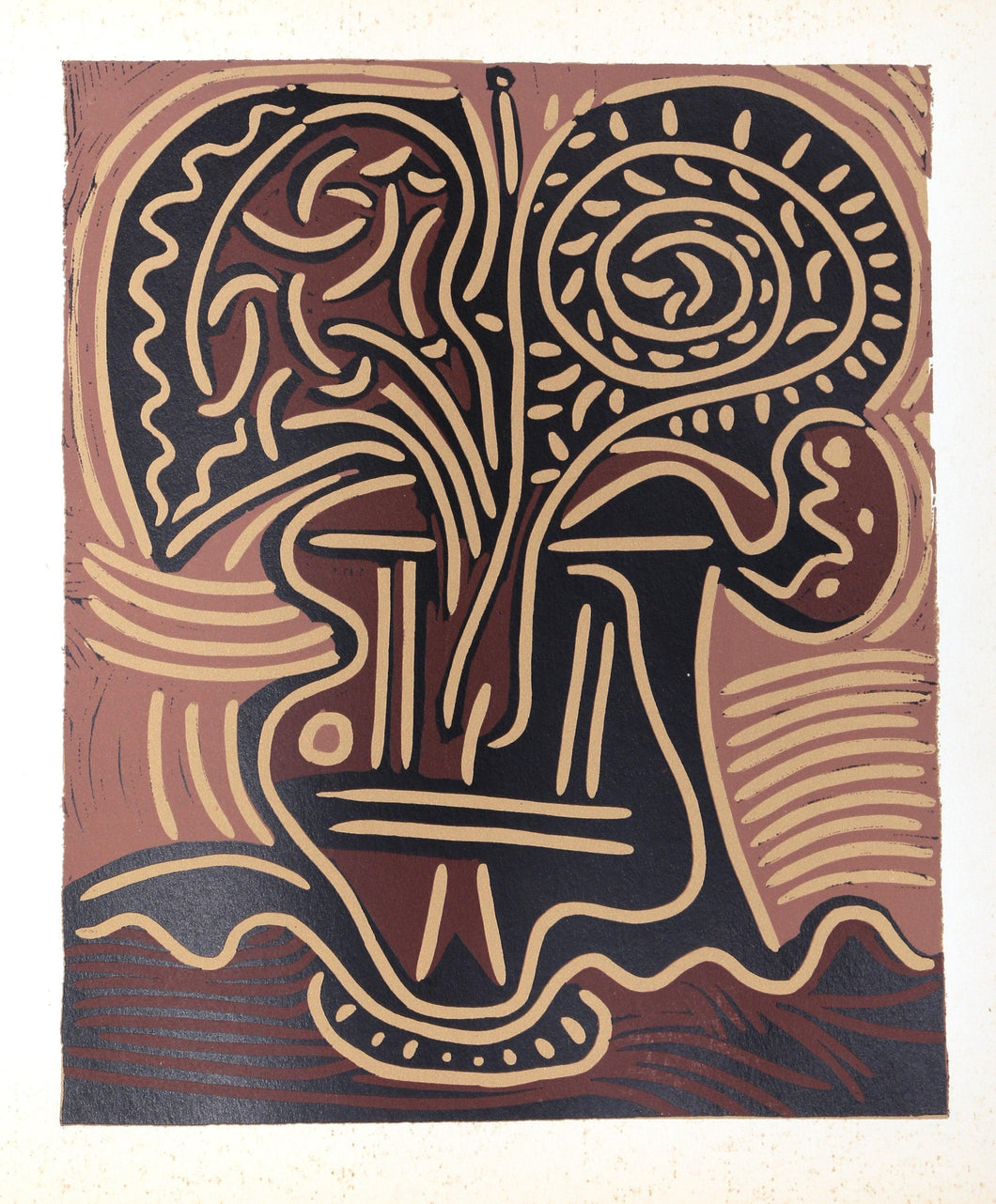 Le Vase de Fleurs (11) Woodcut | Pablo Picasso,{{product.type}}