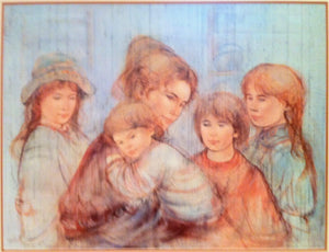 Leah and Children Lithograph | Edna Hibel,{{product.type}}