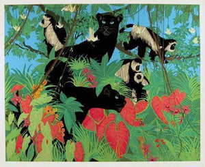 Lemurs and Panthers Screenprint | Russ Elliott,{{product.type}}