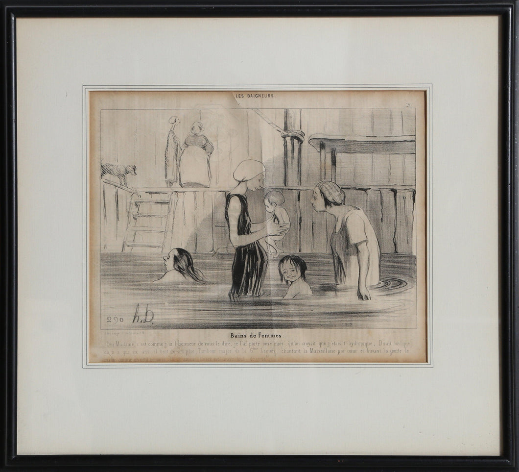 Les Baigneurs Lithograph | Honore Daumier,{{product.type}}