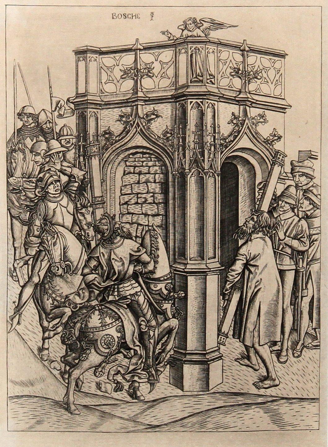 Les Cavaliers Autour d'Une Chapelle (Emperor Heraclius entering Jerusalem...) Etching | Alaert du Hamel,{{product.type}}