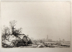 Les Chaumieres Pres du Canal (B228) Etching | Rembrandt,{{product.type}}