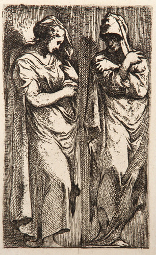 Les Deux Femmes Romaines Etching | Francesco Primaticcio,{{product.type}}