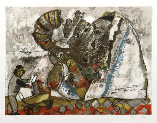 Les Hommes Arrivent du fond de leur passe Lithograph | Theo Tobiasse,{{product.type}}