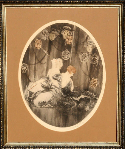 Les Masques Etching | Louis Icart,{{product.type}}