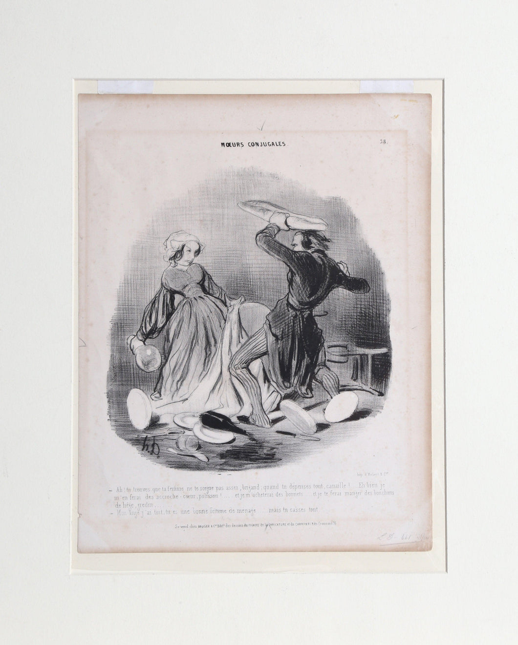 Les Moeurs Conjugales (Plate 28) Lithograph | Honore Daumier,{{product.type}}