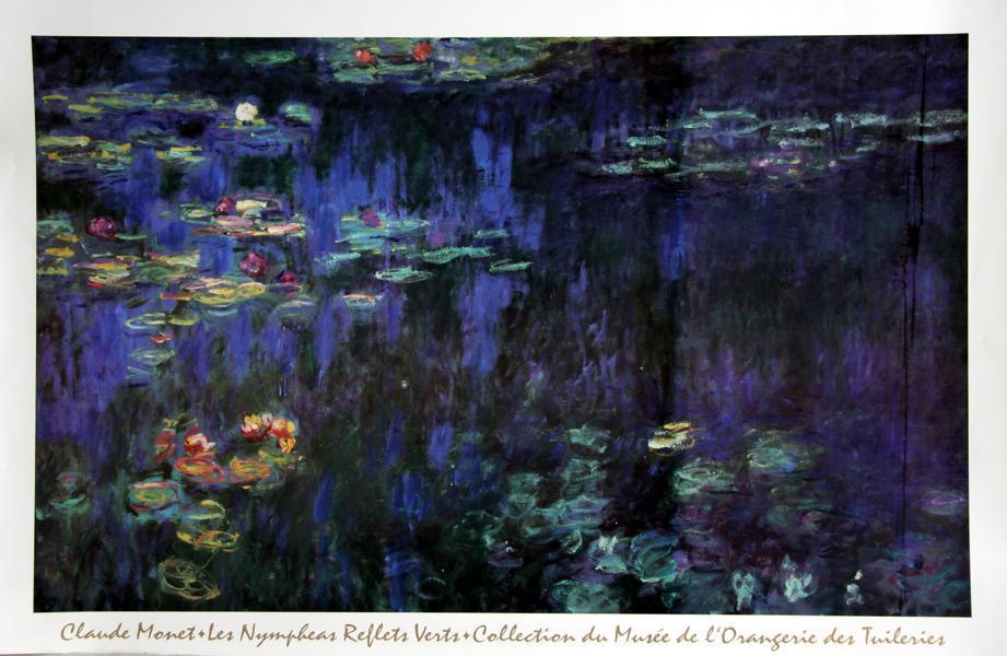 Les Nympheas Reflects Verts Poster | Claude Monet,{{product.type}}