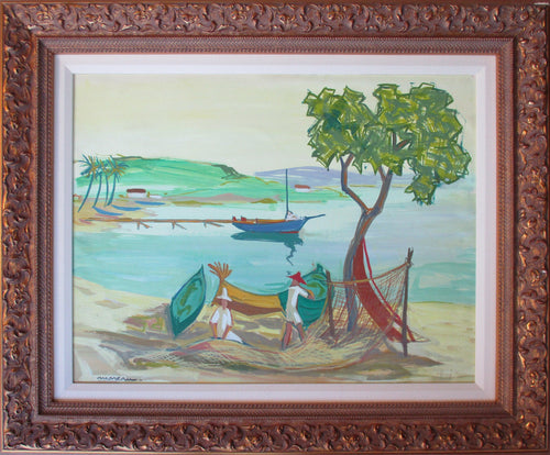 Les Pecheurs au Filets Oil | Jacques Gaston Moreau,{{product.type}}