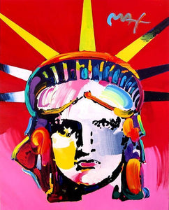 Liberty Head (Red and Pink) Acrylic | Peter Max,{{product.type}}