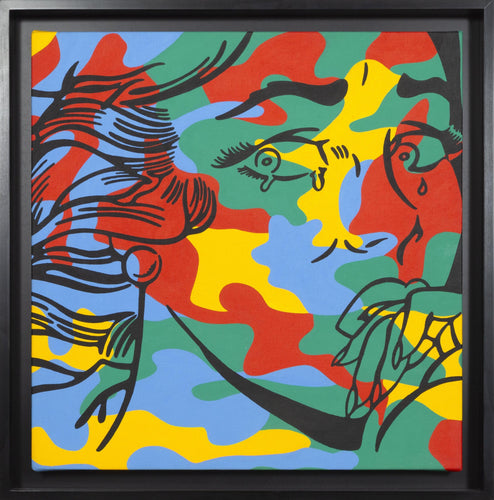 Lichtenstein Meets Warhol (Crying Camouflage) Oil | Corinna Heumann,{{product.type}}