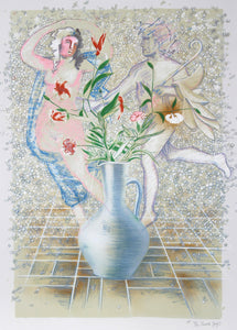 Lilies, Carnations & Stones Lithograph | Rainer Gross,{{product.type}}