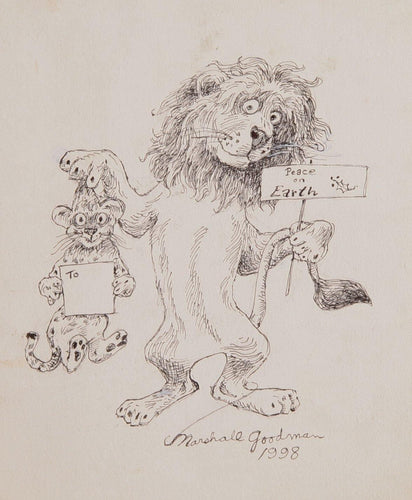 Lion and Cub (Peace on Earth) Ink | Marshall Goodman,{{product.type}}