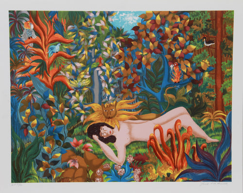 Lion and Woman Lithograph | Ivel Weihmiller,{{product.type}}