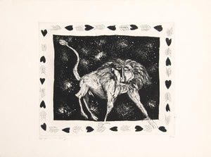 Lion Etching | Benjamin Levy,{{product.type}}