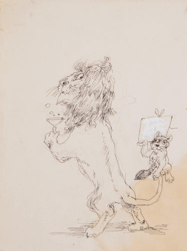 Lion with Champagne Cocktail Ink | Marshall Goodman,{{product.type}}