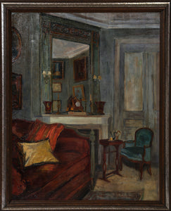 Living Room Interior Oil | Unknown Artist,{{product.type}}