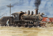 Locomotive Watercolor | Reginald Marsh,{{product.type}}