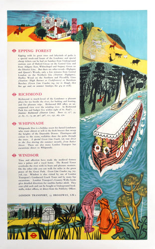London Transport: Epping, Richmond, Whipsnade, Windsor Poster | Joan Beales,{{product.type}}