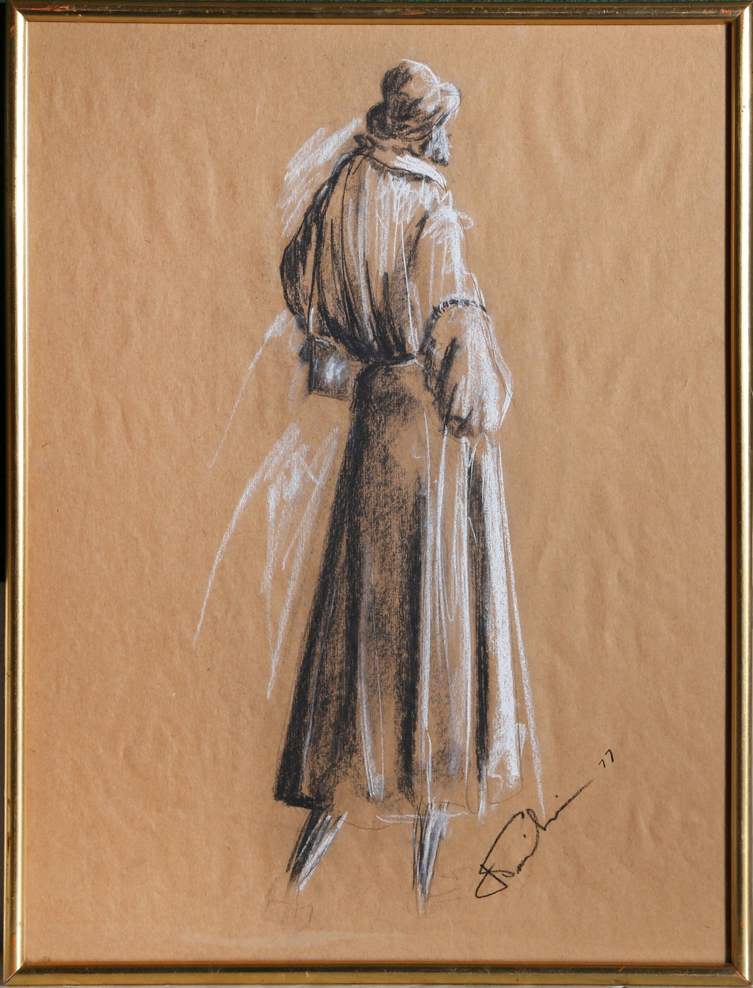Long Coat Fashion Sketch Pastel | Fausto Sarli,{{product.type}}