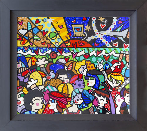 Looking Into the Future Screenprint | Romero Britto,{{product.type}}