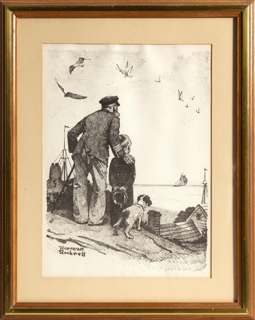 Looking Out to Sea Lithograph | Norman Rockwell,{{product.type}}