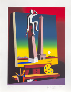 Loophole with a View Screenprint | Mark Kostabi,{{product.type}}