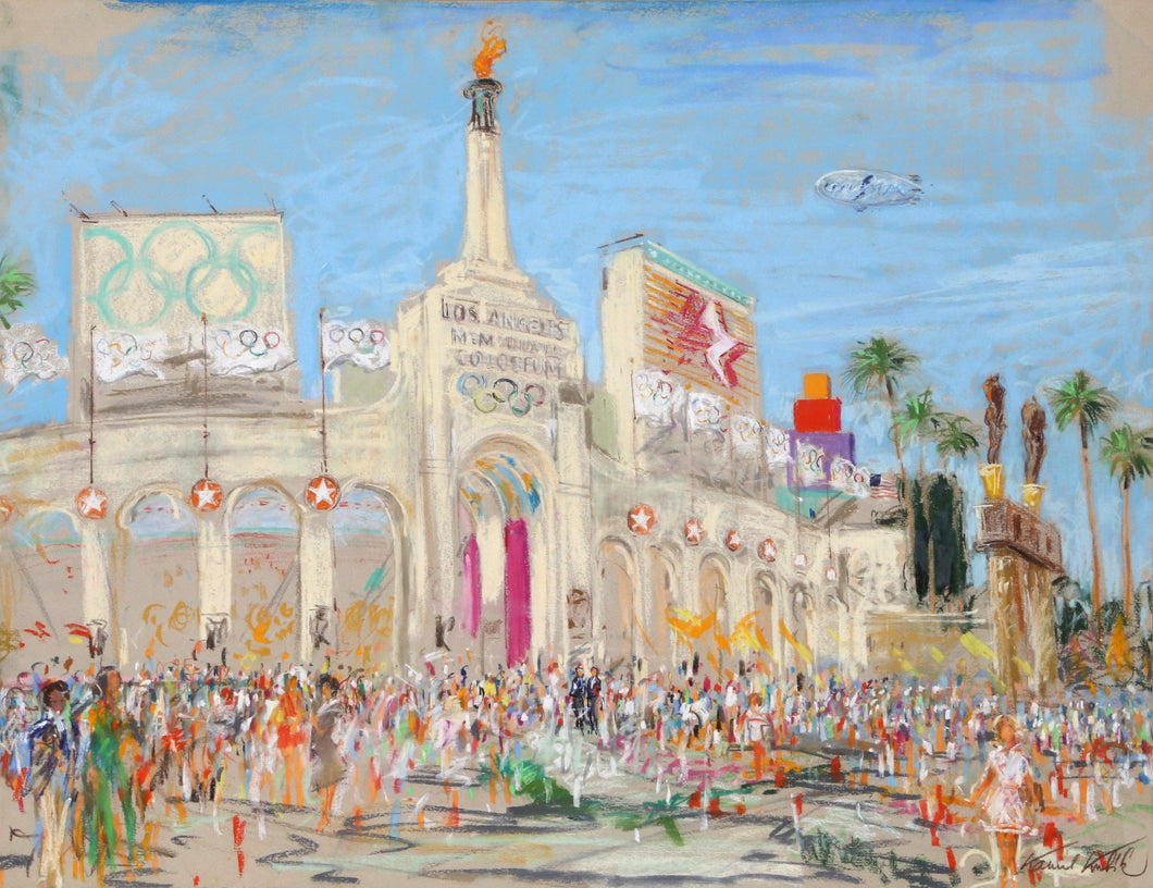 Los Angeles Coliseum - Summer Olympics Pastel | Kamil Kubik,{{product.type}}