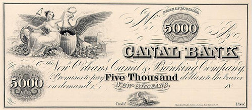 Louisiana - 5000 Dollars Currency | American Bank Note Commemoratives,{{product.type}}