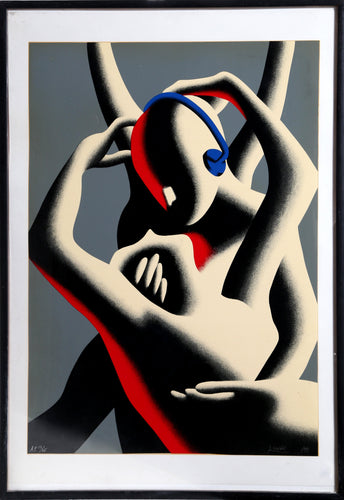 Love in Stereo Screenprint | Mark Kostabi,{{product.type}}
