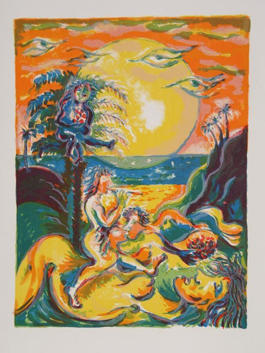 Love on the Beach Lithograph | Meyer Lazar,{{product.type}}