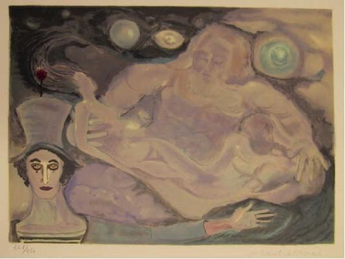 Lovers Floating with Marcel Marceau Lithograph | Marcel Marceau,{{product.type}}