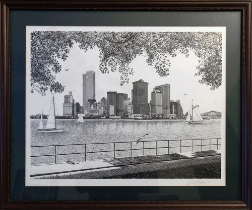 Lower Manhattan Lithograph | Delbart Duchein,{{product.type}}