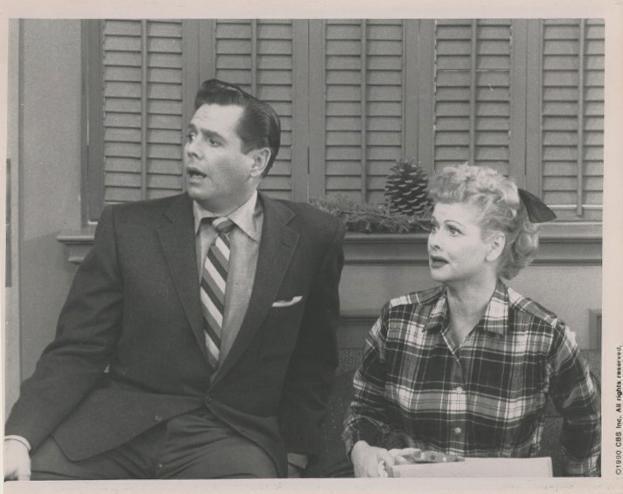 Lucille Ball with Desi, I Love Lucy Black and White | Unknown Artist,{{product.type}}