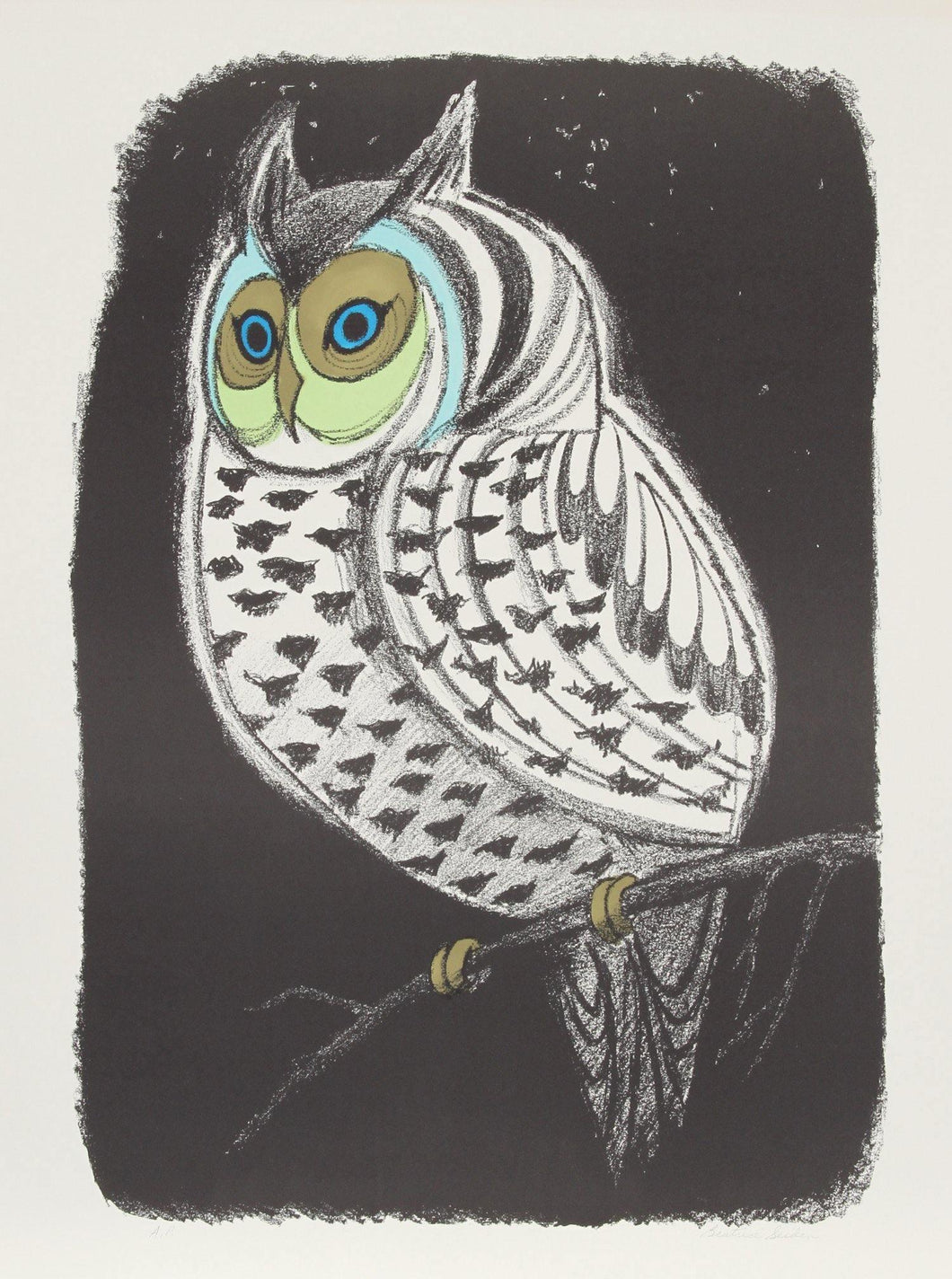 Lummon Owl Lithograph | Beatrice Seiden,{{product.type}}