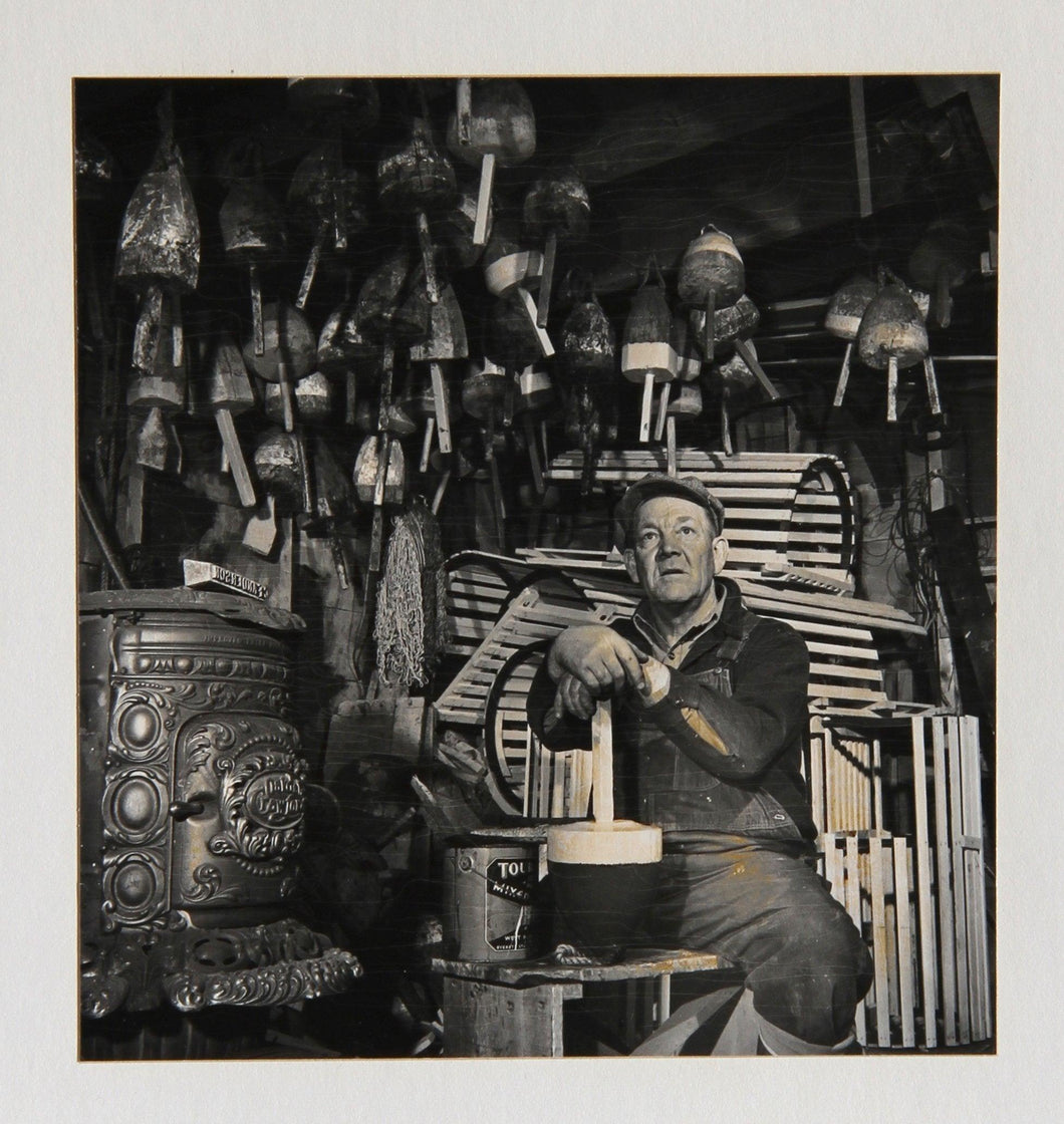 Maine 5 - Man in Buoy Shop Black and White | Kosti Ruohomaa,{{product.type}}