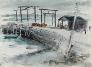 Maine Dock and House (37) Watercolor | Eve Nethercott,{{product.type}}