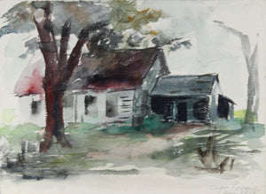 Maine Dock and House (37) Watercolor | Eve Nethercott,{{product.type}}