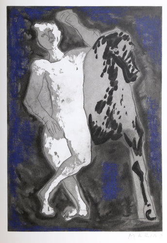 Man and Horse Walking from the Omaggio a Michelangelo Portfolio Poster | Marino Marini,{{product.type}}