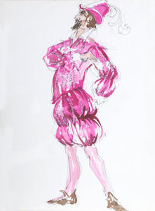Man in Pink Costume Mixed Media | R. Jeronimo,{{product.type}}