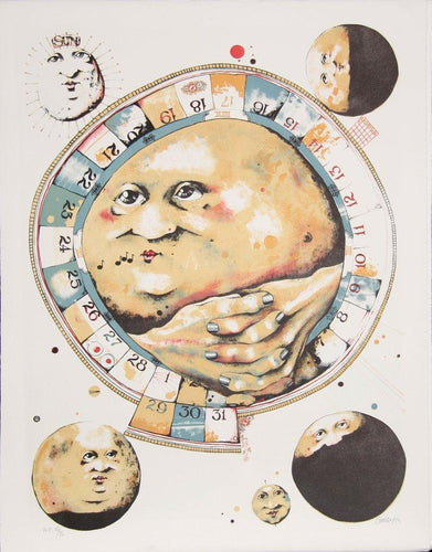 Man in the Moon Whistles from the Limestoned Portfolio Lithograph | Dennis Geden,{{product.type}}