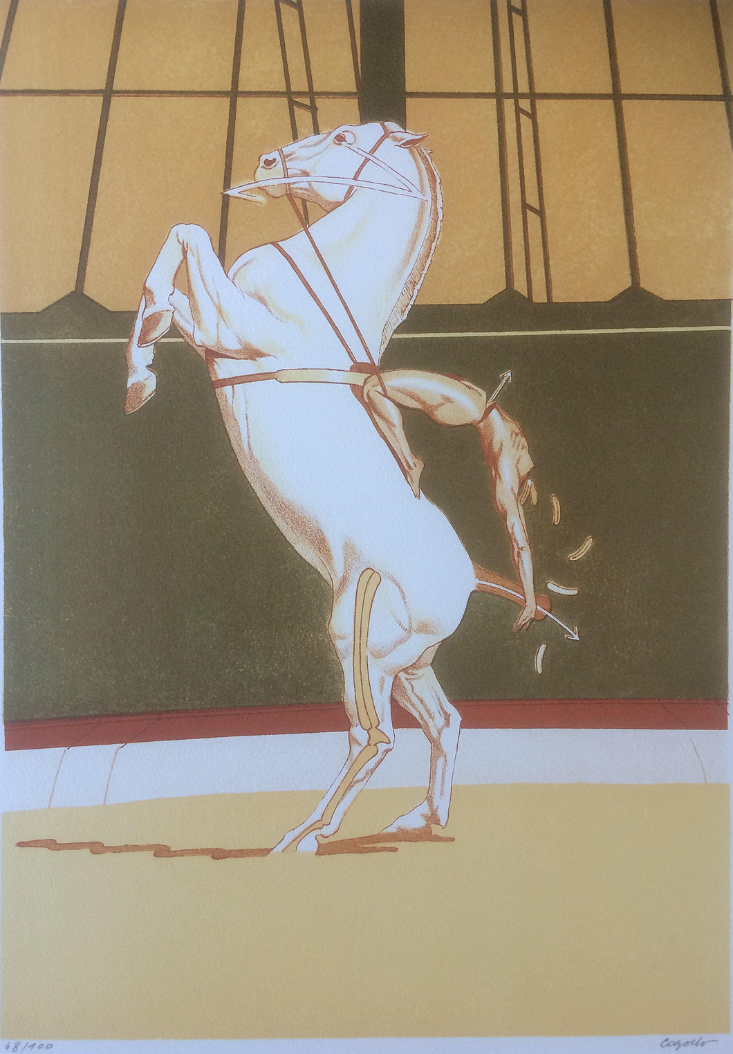 Man on a Horse Lithograph | Heriberto Cogollo,{{product.type}}