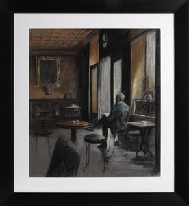 Man Reading in Cafe Pastel | Harry McCormick,{{product.type}}