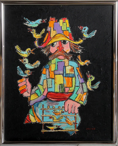 Man with Birds II Oil | Jovan Obican,{{product.type}}